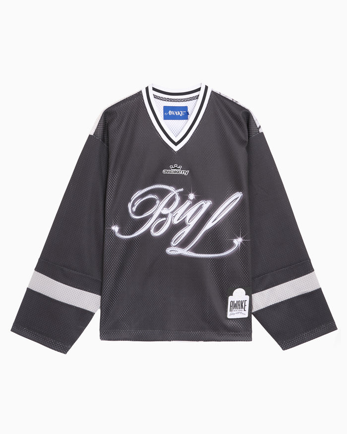 T-Shirts Awake NY x Big L "The Big Picture" Graphic Long-Sleeved Relaxed Men's Jersey T-Shirt - AWK-SP26-TP008-BLK