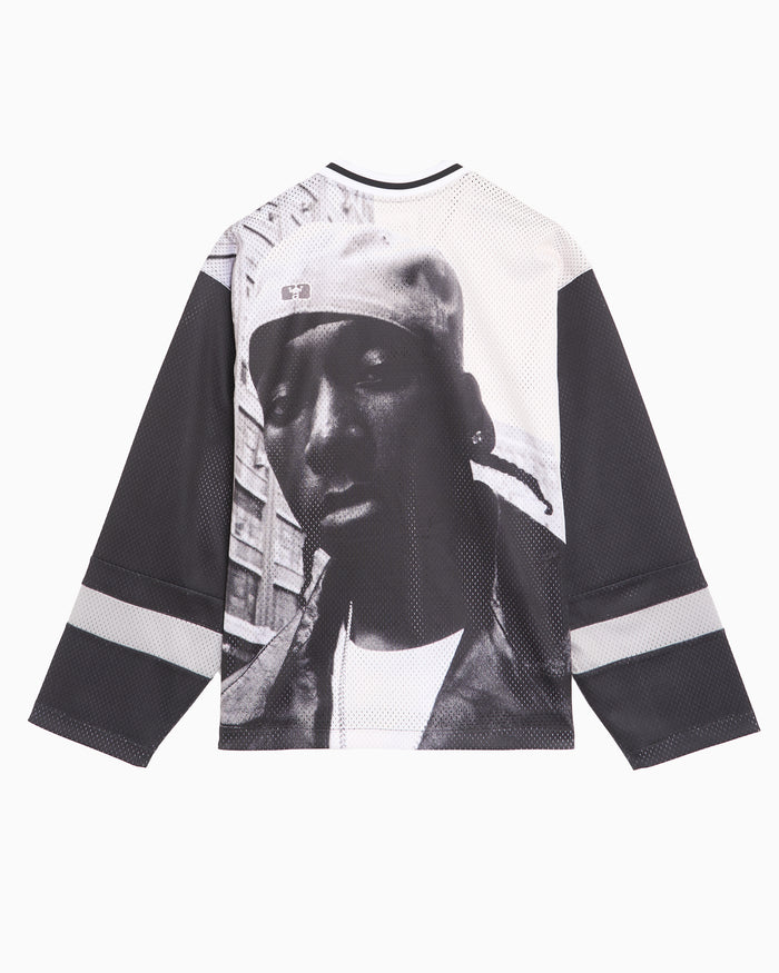 T-Shirts Awake NY x Big L "The Big Picture" Graphic Long-Sleeved Relaxed Men's Jersey T-Shirt - AWK-SP26-TP008-BLK
