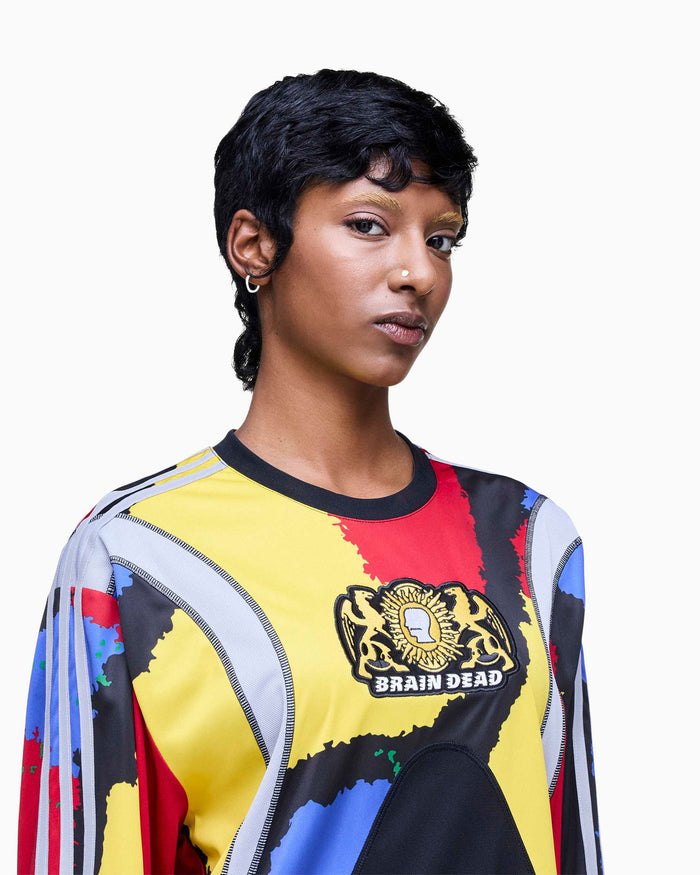 T-Shirts adidas Originals x Brain Dead Graphic Long-Sleeved Relaxed Unisex Jersey T-Shirt - JY7958