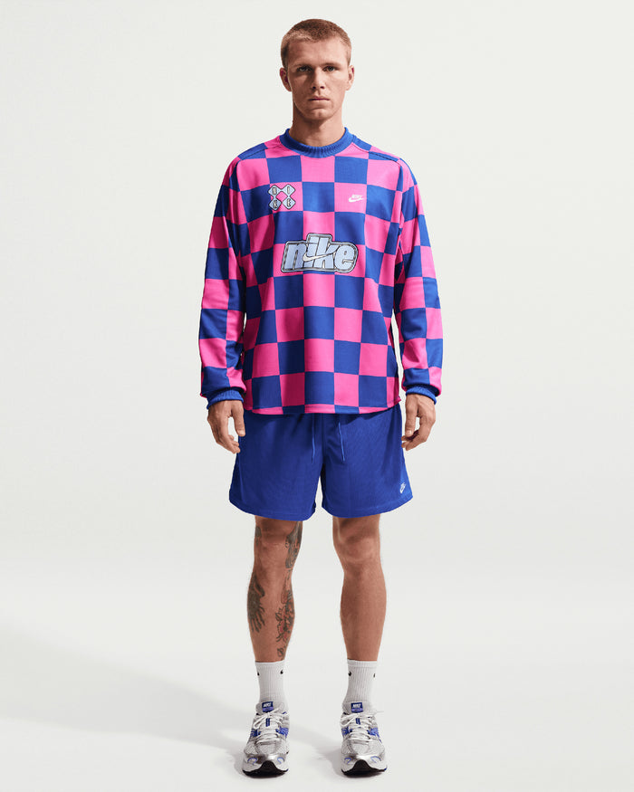T-Shirts Nike Sportswear Club Goalie Plaid Long-Sleeved Relaxed Men's Jersey T-Shirt - II4367-480