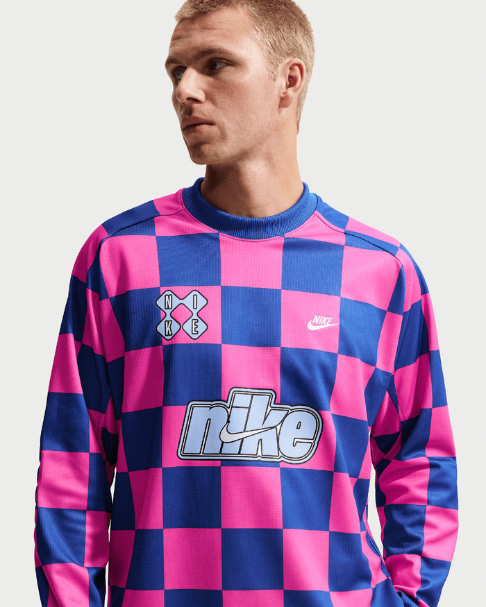 T-Shirts Nike Sportswear Club Goalie Plaid Long-Sleeved Relaxed Men's Jersey T-Shirt - II4367-480