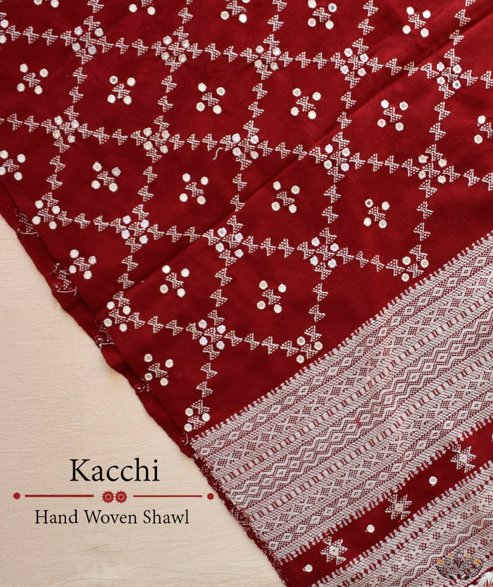 KACCHI WOOLEN HANDWOVEN SHAWL