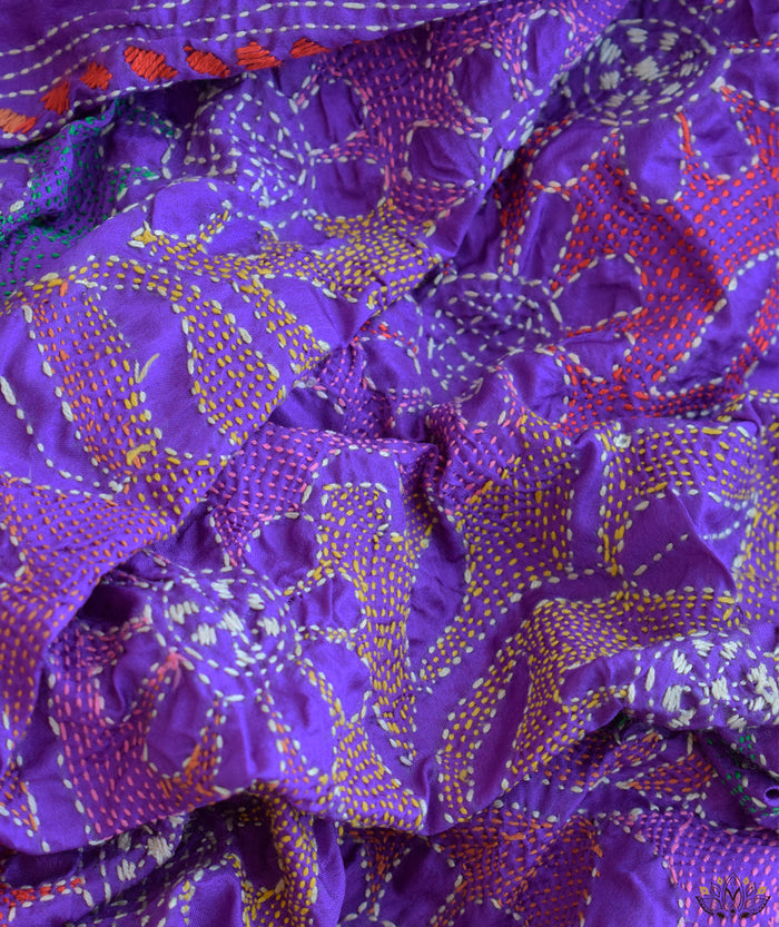 Kantha Embroidered Art Silk Stole