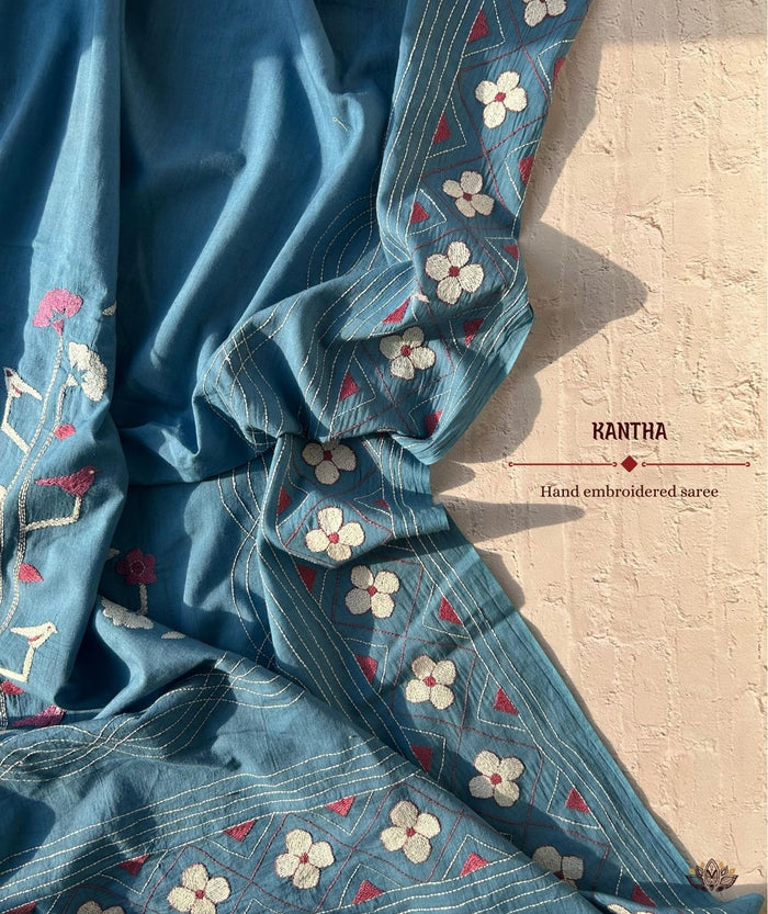 Kantha Hand Embroided saree