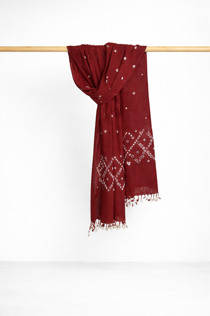 KUTCHI BANDHANI KALA COTTON HANDWOVEN STOLE