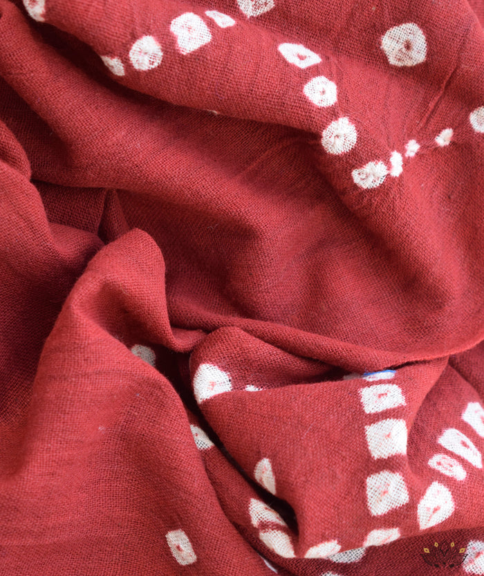 KUTCHI BANDHANI KALA COTTON HANDWOVEN STOLE