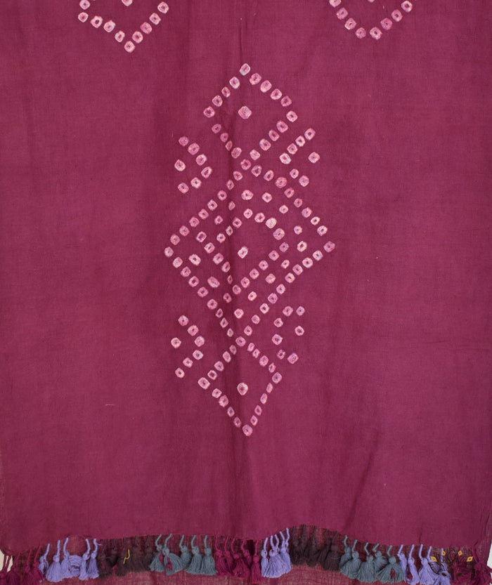 KUTCHI BANDHANI KALA COTTON HANDWOVEN STOLE