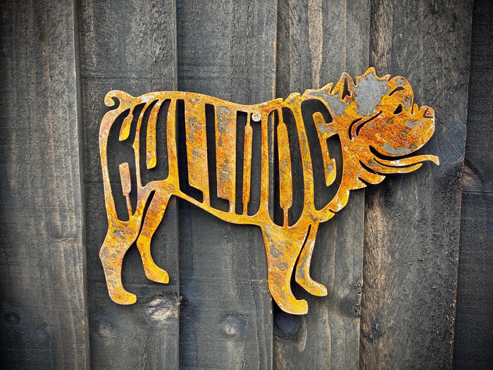 Large Bulldog Dog Wall Sign