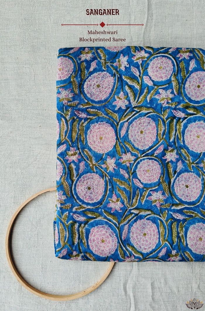 Maheshwari Sanganeri Printed  Sarees