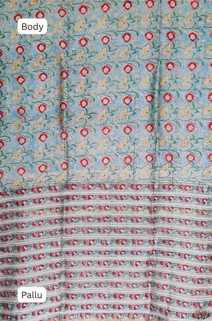 Maheshwari Sanganeri Printed  Sarees