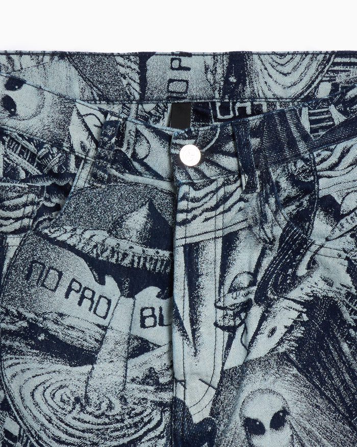 Pants No Problemo Apocalypse Jacquard Men's Baggy Pants Relaxed Men's Baggy Pants - NP3020203-BLU