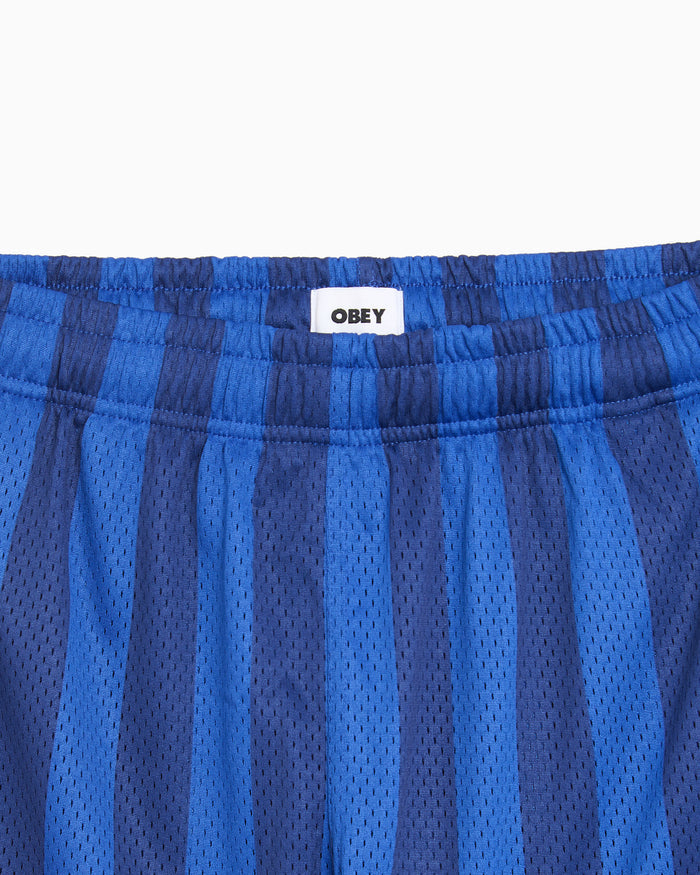 Shorts OBEY Clothing Bounds Mesh Striped Striped Relaxed Women's Sweatpants - 272120112-BLU