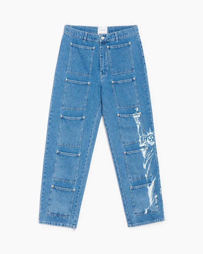 Jeans Lourdes New York Pockets Cargo Unisex Denim Pants Unisex Jeans - LO2SMT02AP-TE427.416