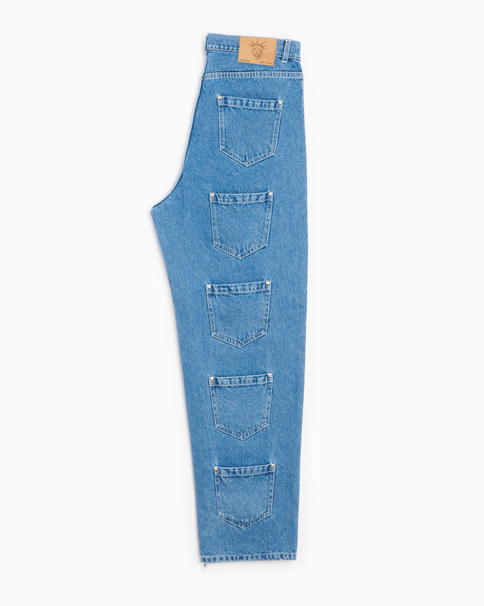 Jeans Lourdes New York Pockets Cargo Unisex Denim Pants Unisex Jeans - LO2SMT02AP-TE427.416