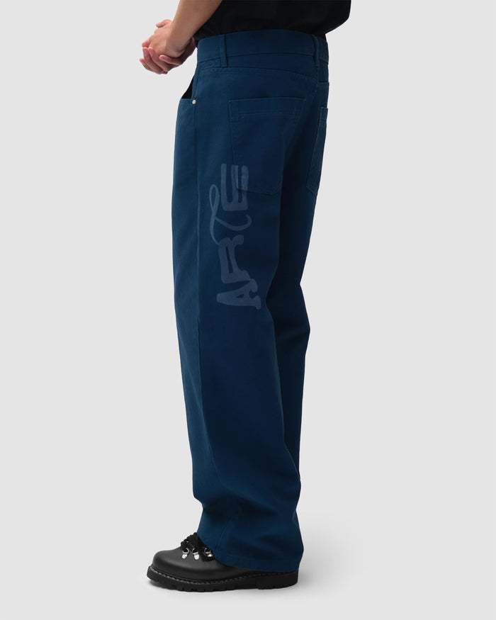 Jeans Arte Antwerp Stencil Uniform Logo Relaxed Men's Jeans - AW26-181P-Navy