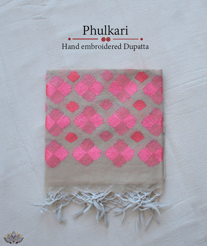 Phulkari Hand Embroidery Dupatta