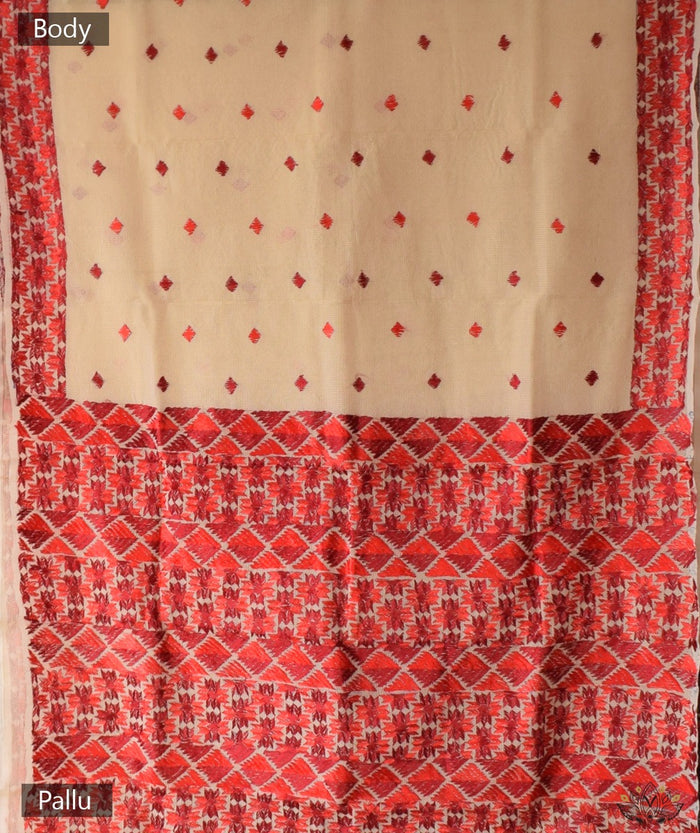 Phulkari Hand Embroidery Saree