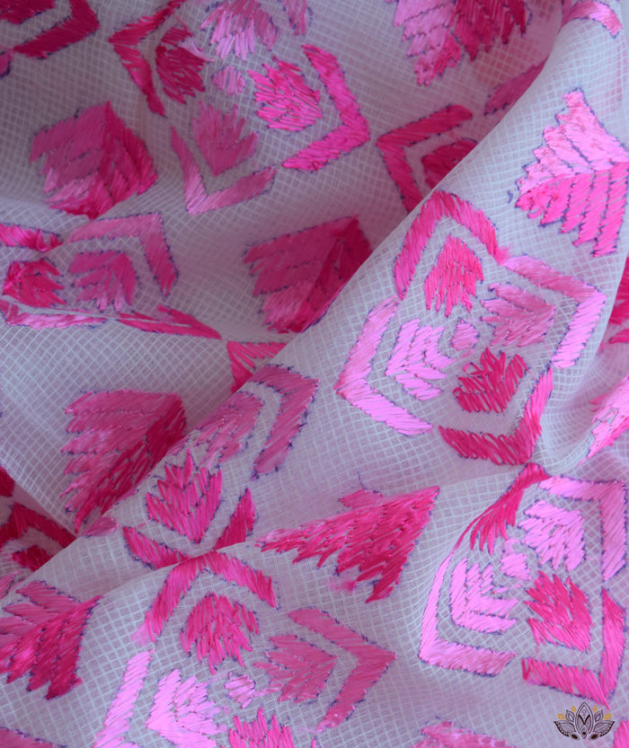 Phulkari Hand Embroidery Saree