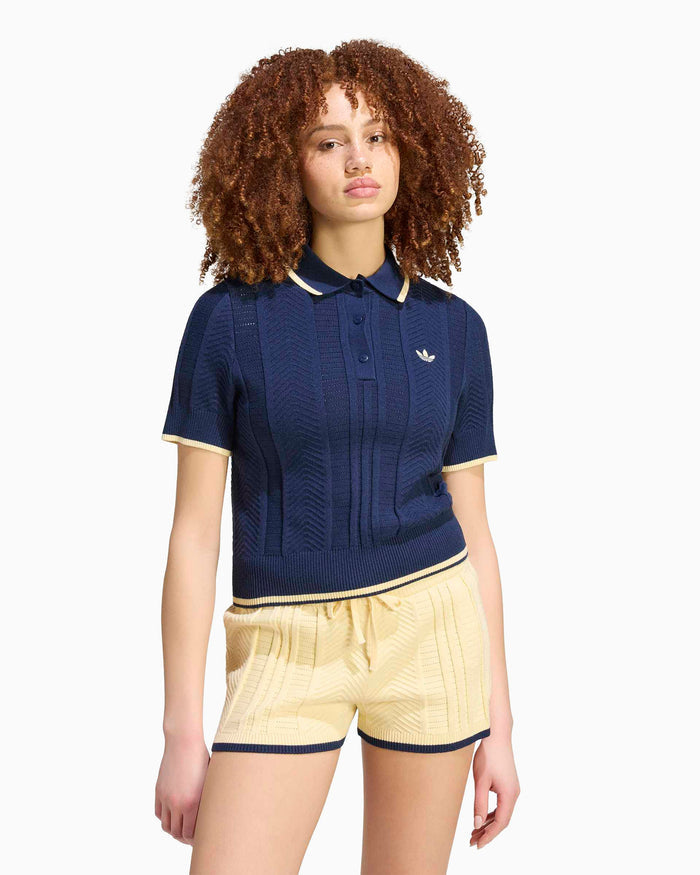 Polo shirts adidas Originals Cable Knit Cali Logo Slim Women's Polo Shirt - KR7059