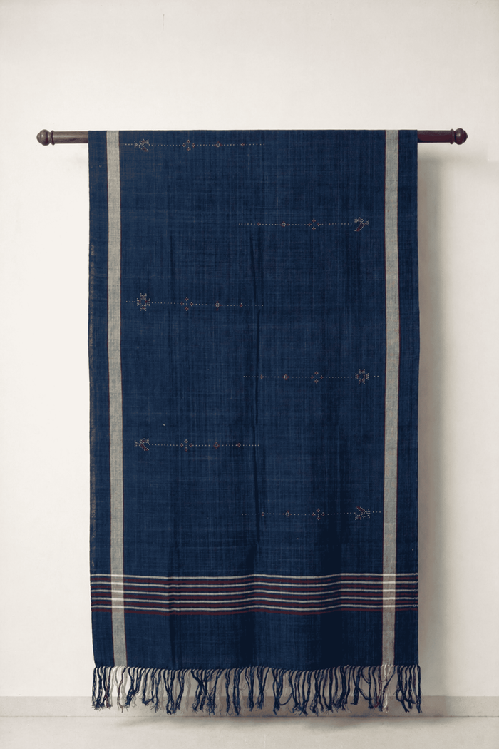 PURE MERINO TANGALIYA HANDWOVEN SHAWL (NATURAL DYE)