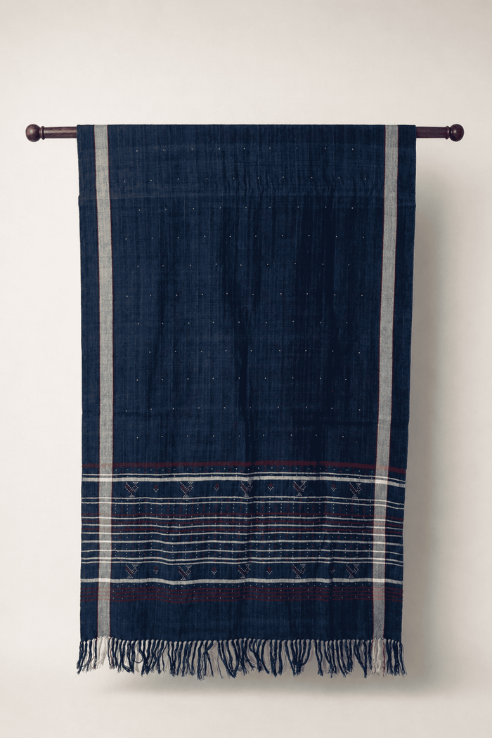 PURE MERINO TANGALIYA HANDWOVEN SHAWL (NATURAL DYE)
