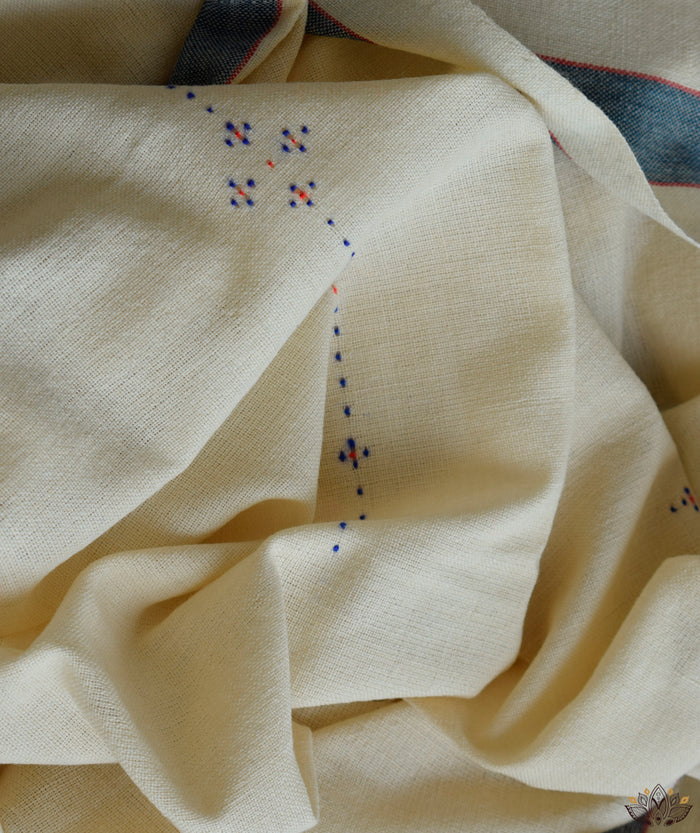 PURE MERINO TANGALIYA HANDWOVEN SHAWL (NATURAL DYE)