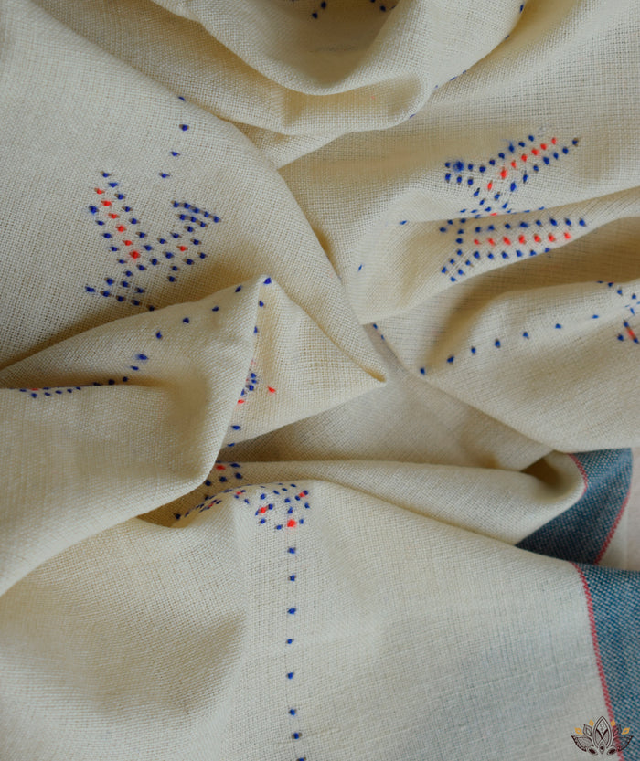 PURE MERINO TANGALIYA HANDWOVEN SHAWL (NATURAL DYE)