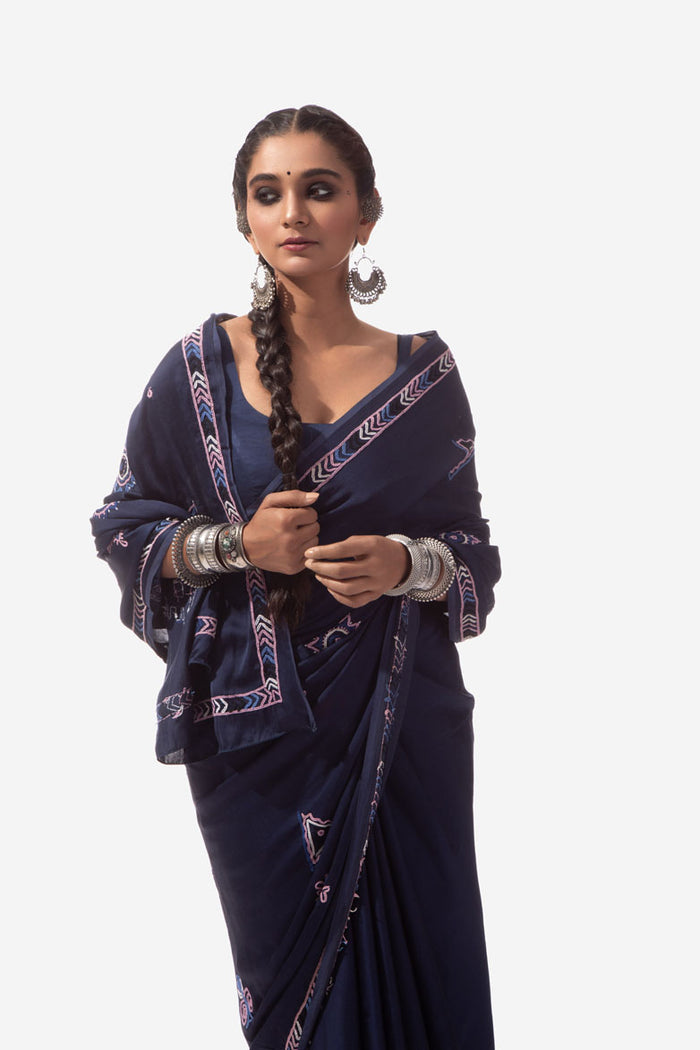 Rabari Embroidery Saree