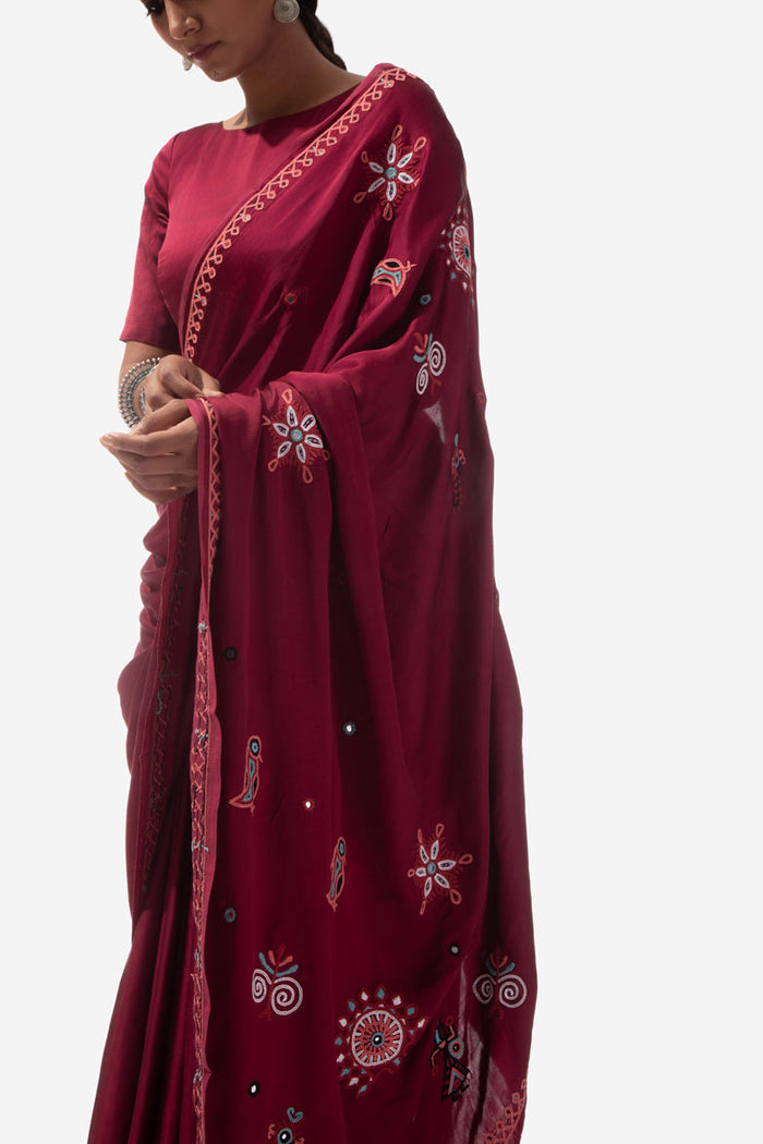 Rabari Embroidery Saree