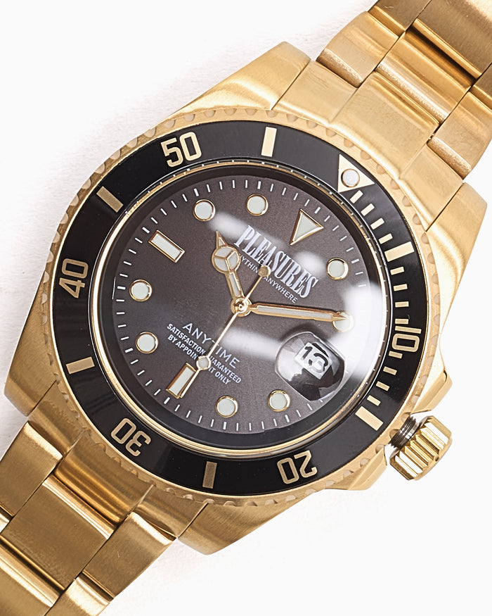 Jewelry Pleasures Anytime Unisex Watch - P26SP050-GOLDBLACK