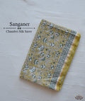 Sanganer chanderi handblock saree