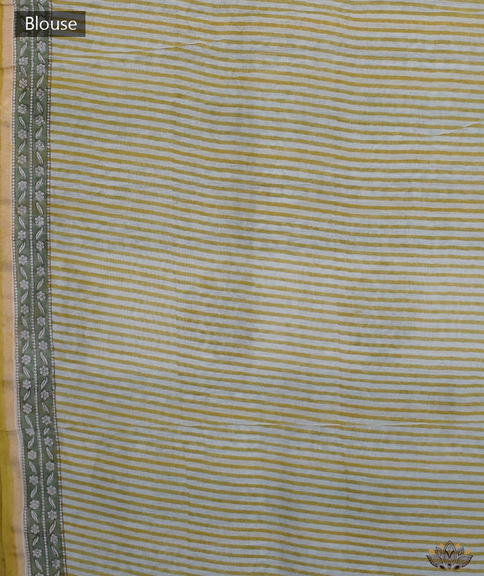 Sanganer chanderi handblock saree