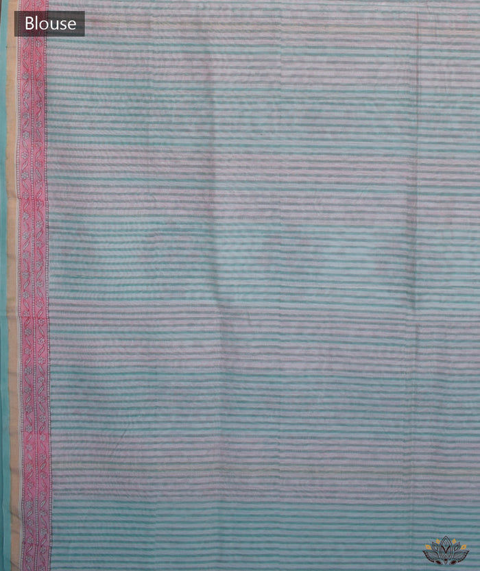 Sanganer chanderi handblock saree