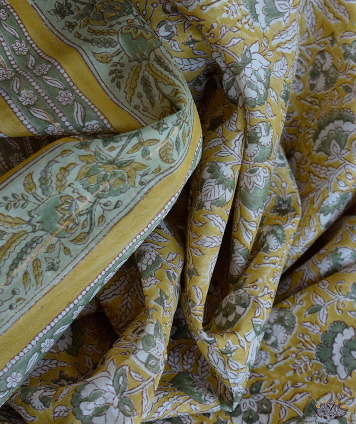 Sanganer chanderi handblock saree