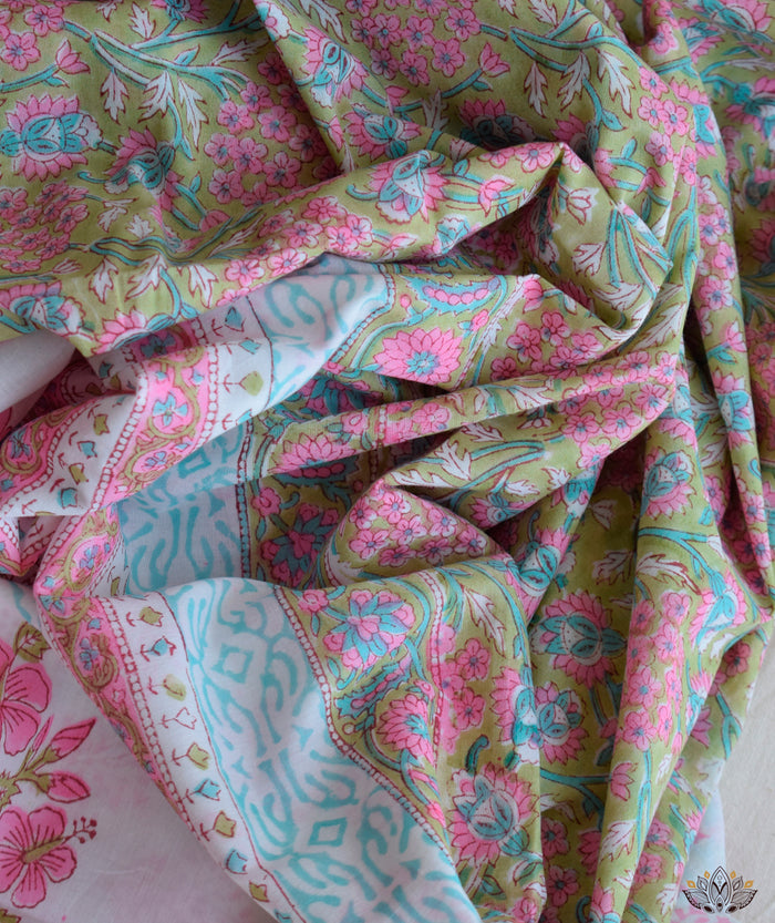 Sanganer cotton handblock saree