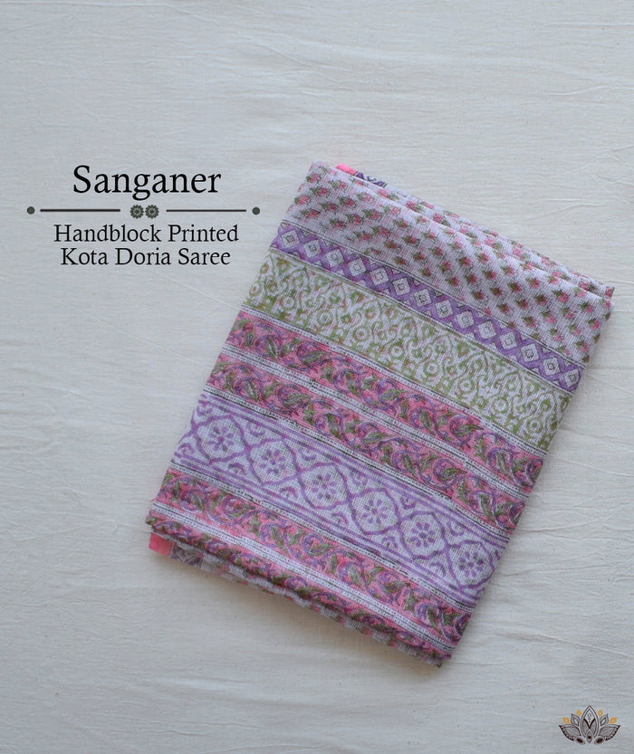 Sanganer Kota handblock saree