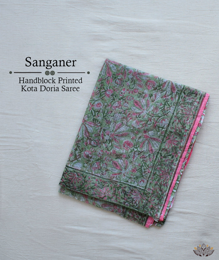 Sanganer Kota handblock saree