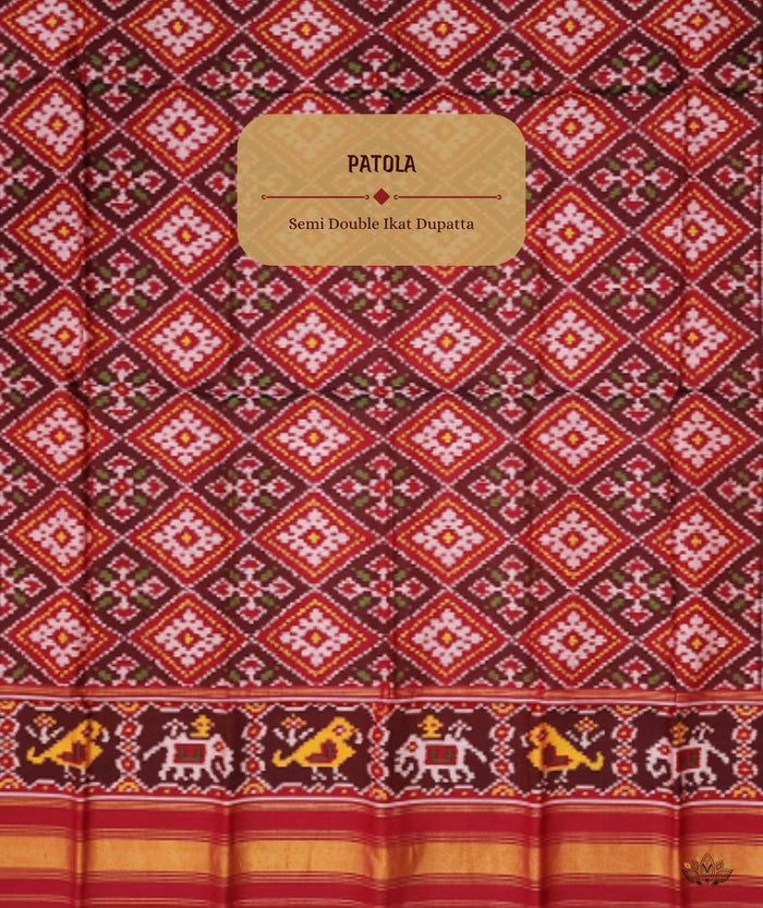 SEMI DOUBLE IKAT PATOLA DUPATTA