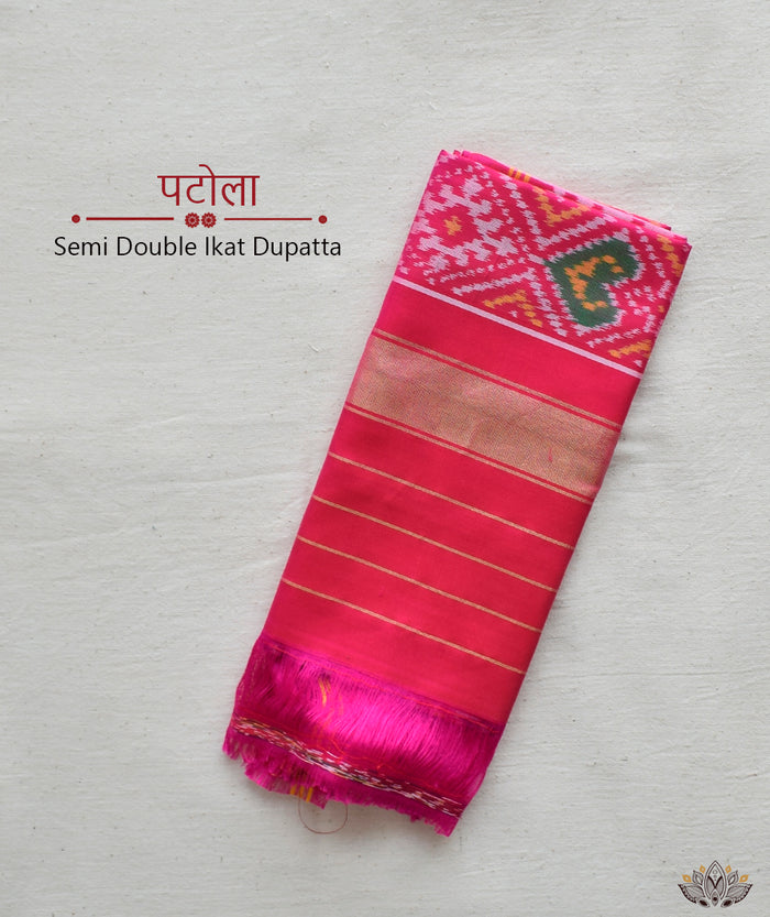 SEMI DOUBLE IKAT PATOLA DUPATTA