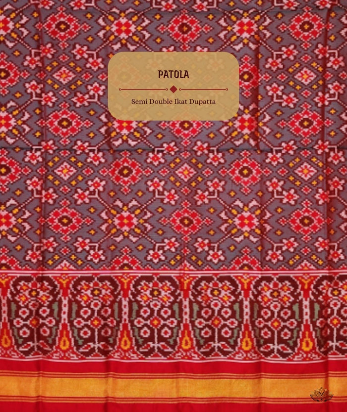SEMI DOUBLE IKAT PATOLA DUPATTA