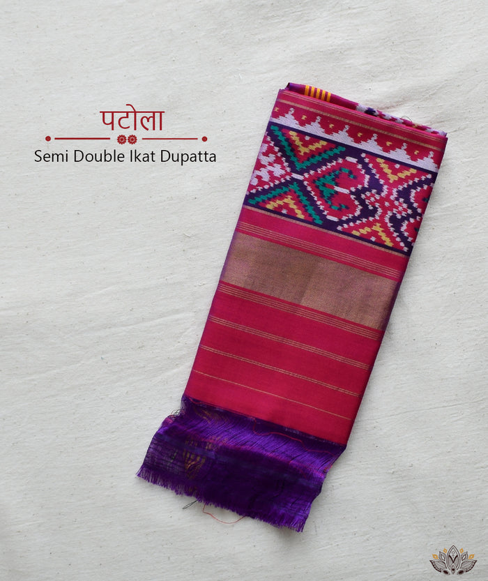 SEMI DOUBLE IKAT PATOLA DUPATTA