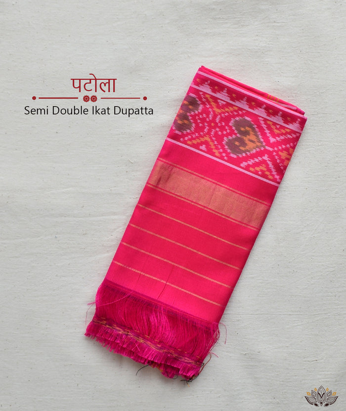SEMI DOUBLE IKAT PATOLA DUPATTA
