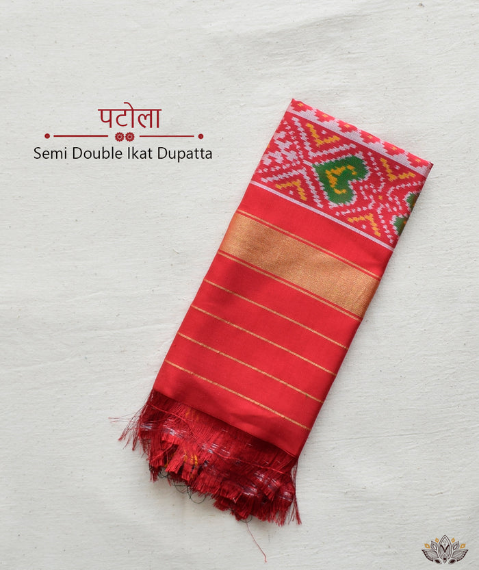 SEMI DOUBLE IKAT PATOLA DUPATTA