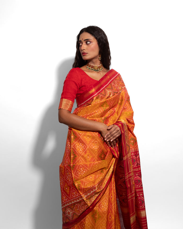 Silk Single Ikat Patola Saree