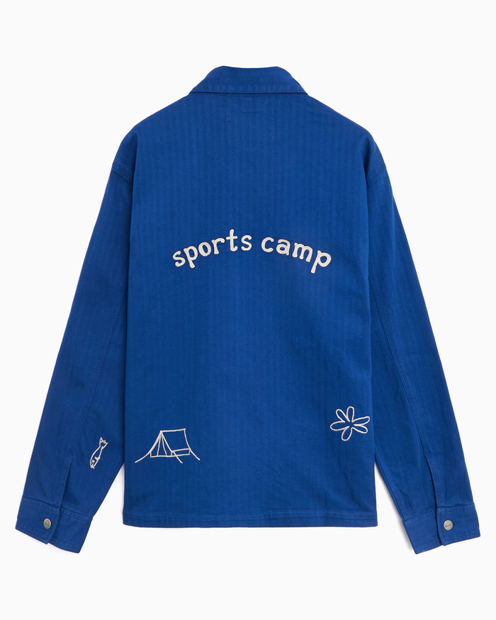 Jackets Coats forét Forager Embroidered Men's Overshirt - F1008-HERITAGEBLUE