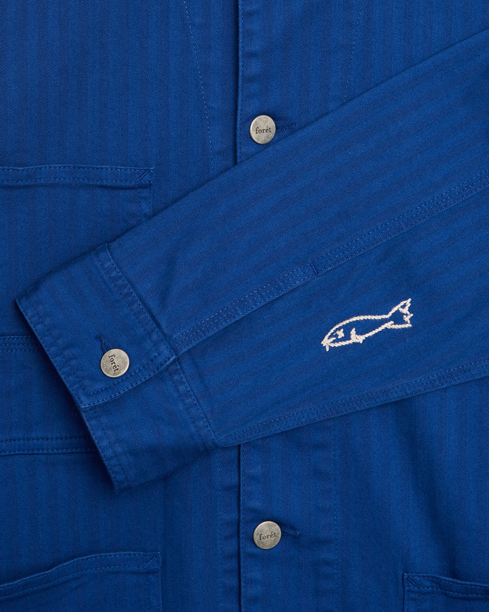 Jackets Coats forét Forager Embroidered Men's Overshirt - F1008-HERITAGEBLUE
