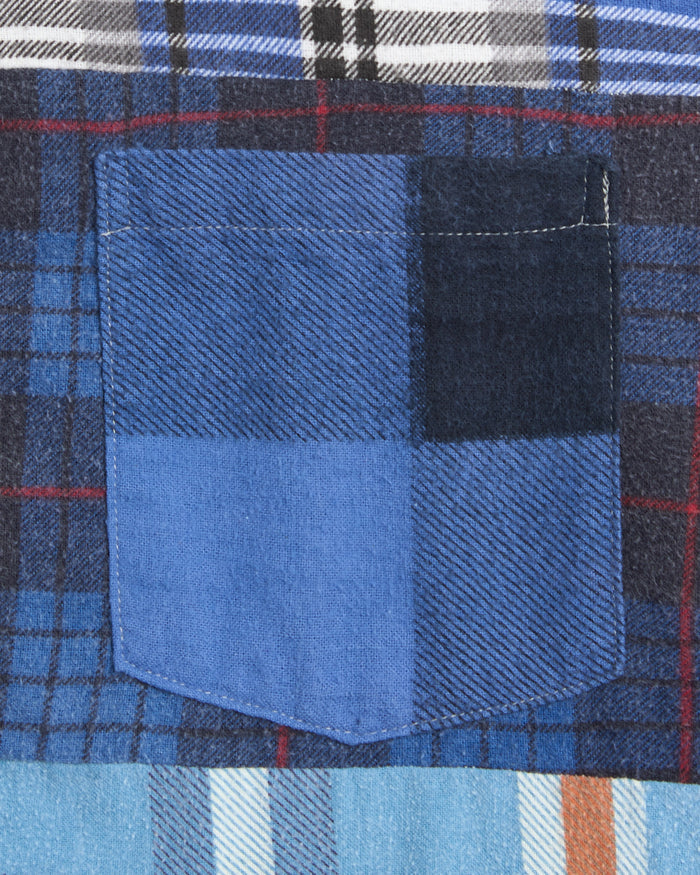 Shirts Needles 7 Cut Flannel Plaid Relaxed Unisex Overshirt - SX488-Assorted-XL