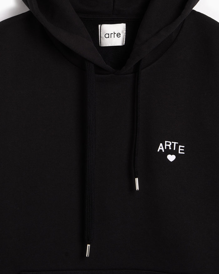 Sweatshirts Arte Antwerp Cor Embroidered Relaxed Men's Hoodie - AW26-119H-Black