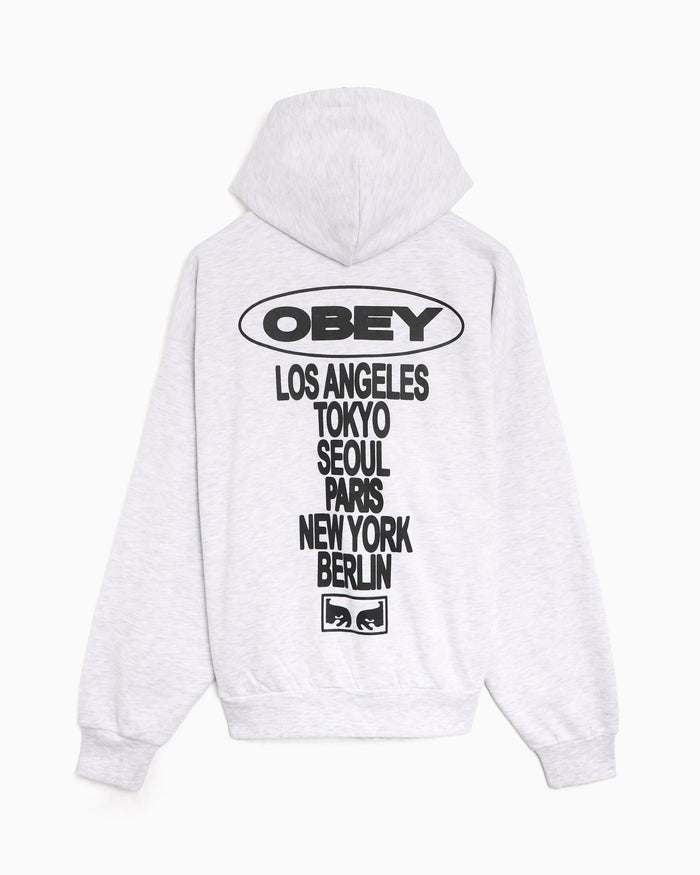 Sweatshirts OBEY Clothing Oval Cities Graphic Relaxed Men's Hoodie - 112470273-AGRY