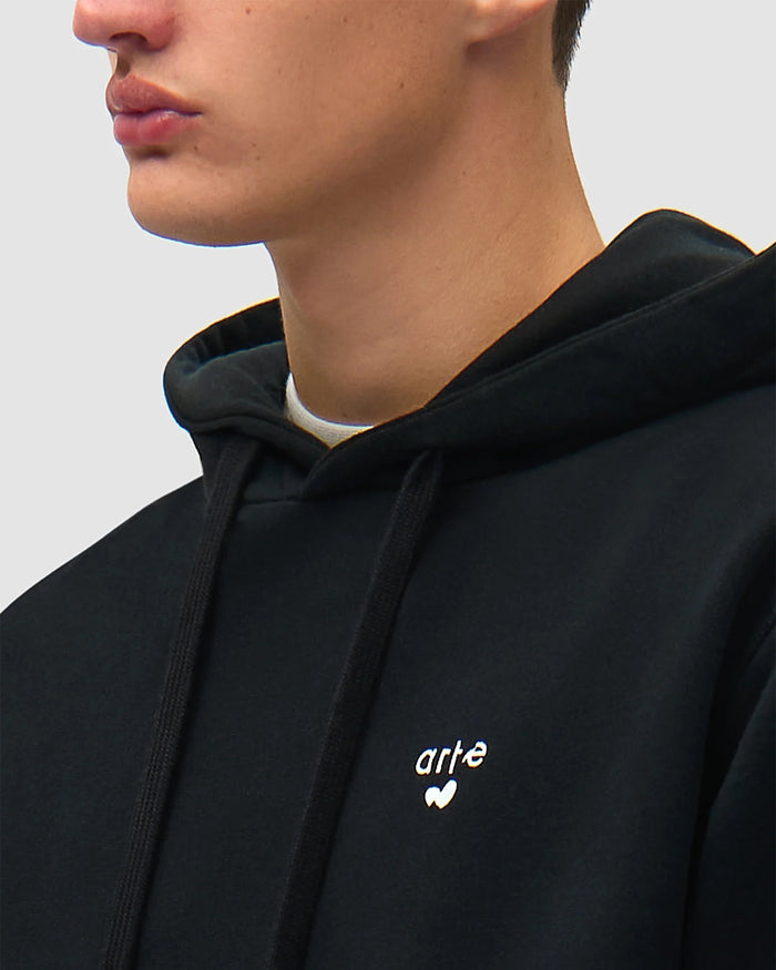 Sweatshirts Arte Antwerp Heart Logo Relaxed Men's Hoodie - SS26-133H-Black